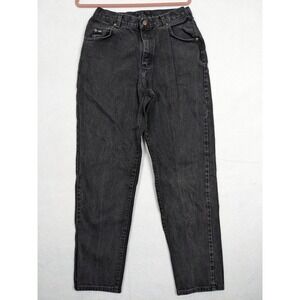 Lee Original Womens Jeans Size 12 M High Waisted Black Denim Cotton Black